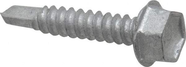 Buildex - #10, Hex Washer Head, Hex Drive, 1" Length Under Head, #3 Point, Self Drilling Screw - Steel - Benchmark Tooling