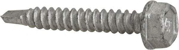 Buildex - #10, Hex Washer Head, Hex Drive, 1-1/4" Length Under Head, #3 Point, Self Drilling Screw - Steel - Benchmark Tooling