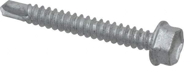 Buildex - #10, Hex Washer Head, Hex Drive, 1-1/2" Length Under Head, #3 Point, Self Drilling Screw - Steel - Benchmark Tooling