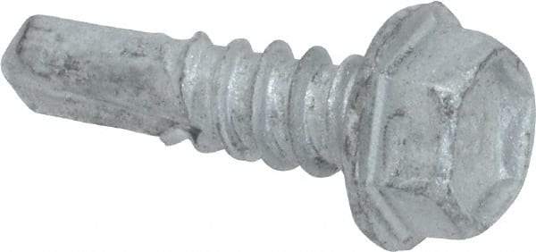 Buildex - #12, Hex Washer Head, Hex Drive, 3/4" Length Under Head, #3 Point, Self Drilling Screw - Steel - Benchmark Tooling