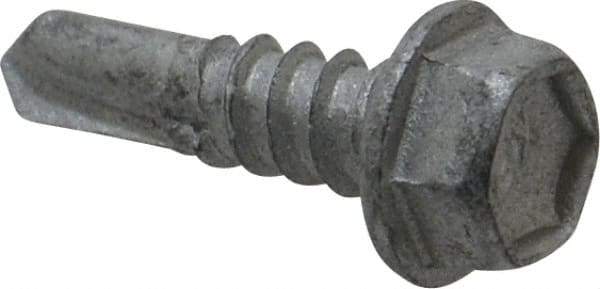 Buildex - #12, Hex Washer Head, Hex Drive, 3/4" Length Under Head, #3 Point, Self Drilling Screw - Steel - Benchmark Tooling