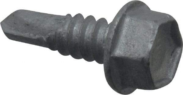 Buildex - 1/4", Hex Washer Head, Hex Drive, 3/4" Length Under Head, #3 Point, Self Drilling Screw - Steel - Benchmark Tooling