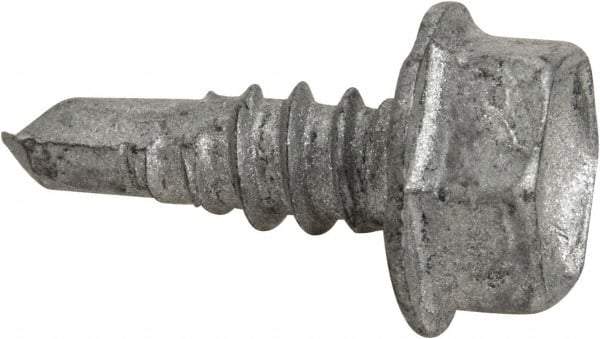 Buildex - #10, Hex Washer Head, Hex Drive, 1/2" Length Under Head, #3 Point, Self Drilling Screw - Steel - Benchmark Tooling