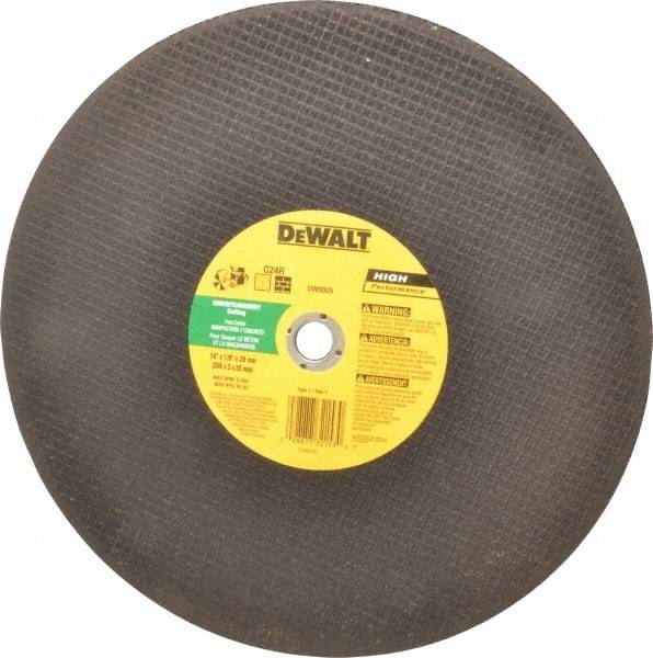 DeWALT - 14" Silicon Carbide Cutoff Wheel - 1/8" Thick, 20mm Arbor, 5,500 Max RPM, Use with Circular Saws - Benchmark Tooling