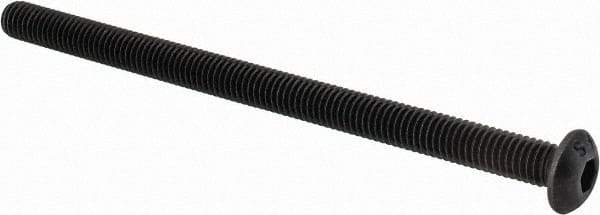 Value Collection - #10-32 UNF Hex Socket Drive, Button Screw - Alloy Steel, Black Oxide Finish, Fully Threaded, 3" Length Under Head - Benchmark Tooling