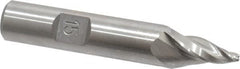 Made in USA - 15° Taper Angle per Side, 3/32" Small End Diam, 3/4" LOC, High Speed Steel 3 Flute Tapered Square End Mill - 2-3/4" OAL, 1/2" Shank Diam, Spiral Flute - Benchmark Tooling