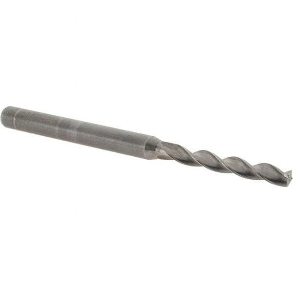Kennametal - 9/64" 130° Solid Carbide Jobber Drill - Bright Finish, Right Hand Cut, Spiral Flute, Straight Shank, 2.6" OAL, Standard Point - Benchmark Tooling