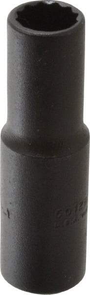 Proto - 3/8", 3/8" Drive, Deep Hand Socket - 12 Points, 2-1/8" OAL, Alloy Steel, Black Finish - Benchmark Tooling