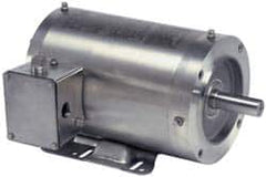 US Motors - 1 hp, TENV Enclosure, No Thermal Protection, 1,725 RPM, 208-230/460 Volt, 60 Hz, Three Phase Energy Efficient Motor - Size 145TC Frame, C-Face/Base Mount, 1 Speed, Ball Bearings, 3.5-3.4/1.7 Full Load Amps, F Class Insulation, Reversible - Benchmark Tooling