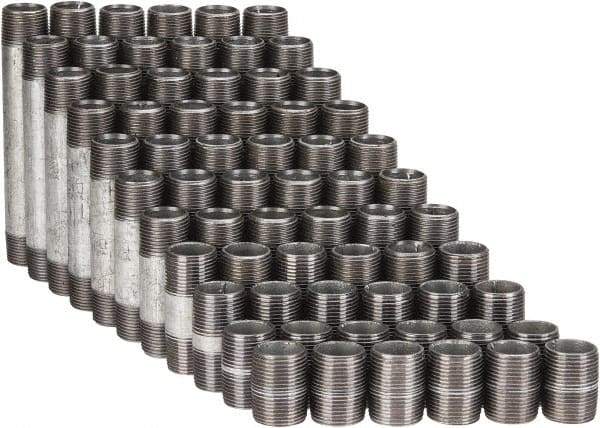 B&K Mueller - 66 Piece, 3/4" Pipe, Galvanized Pipe Nipple Set - Schedule 40, (6) Close, (6) 1-1/2, (6) 2, (6) 2-1/2, (6) 3, (6) 3-1/2, (6) 4, (6) 4-1/2, (6) 5, (6) 5-1/2, (6) 6 - Benchmark Tooling