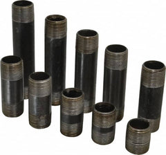 B&K Mueller - 60 Piece, 1" Pipe, Black Finished Steel Pipe Nipple Set - Schedule 40, (6) Close, (6) 2, (6) 2-1/2, (6) 3, (6) 3-1/2, (6) 4, (6) 4-1/2, (6) 5, (6) 5-1/2, (6) 6 - Benchmark Tooling