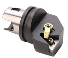 Kennametal - Left Hand Cut, Size KM32, TN.. Insert Compatiblity, Internal Modular Turning & Profiling Cutting Unit Head - 22mm Ctr to Cutting Edge, 35mm Head Length, Through Coolant, Series Kenloc - Benchmark Tooling