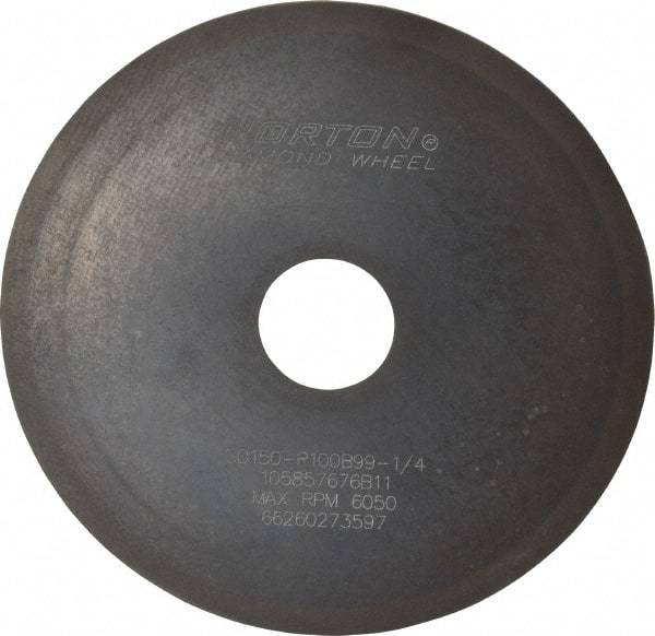 Norton - 6" Diam x 1-1/4" Hole x 1/16" Thick, 150 Grit Surface Grinding Wheel - Diamond, Type 1A1, Very Fine Grade, Resinoid Bond - Benchmark Tooling