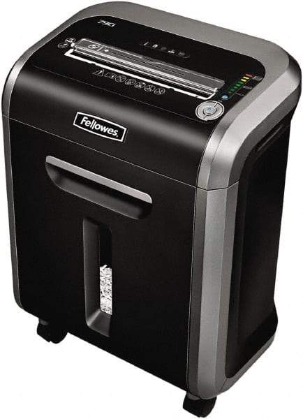 FELLOWES - 5/32 x 1-1/2" Strip, Cross Cut Manual Shredder - 10-7/16" Long x 15-3/8" Wide x 21" High, Level 4 Security, 6 Gal Wastebasket - Benchmark Tooling
