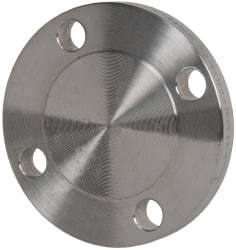Merit Brass - 2" Pipe, 6" OD, Stainless Steel, Blind Pipe Flange - 4-3/4" Across Bolt Hole Centers, 3/4" Bolt Hole, 150 psi, Grades 304 & 304L - Benchmark Tooling