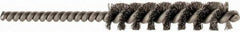 Brush Research Mfg. - 5/16" Diam Helical Stainless Steel Tube Brush - 0.004" Filament Diam, 1-1/2" Brush Length, 3" OAL, 1/8" Diam Shank - Benchmark Tooling