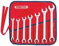 Proto - 7 Piece, 3/8" to 3/4", 12 Point Flare Nut Wrench Set - Inch Measurement Standard, Satin Finish, Comes in Pouch - Benchmark Tooling