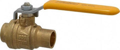 Parker - 1/2" Pipe, Brass Standard Ball Valve - 2 Piece, Inline - One Way Flow, Soldered x Soldered Ends, Lever Handle, 600 WOG, 150 WSP - Benchmark Tooling