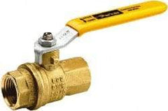 Parker - 1" Pipe, Brass Standard Ball Valve - 2 Piece, Inline - One Way Flow, FNPT x FNPT Ends, Lever Handle, 600 WOG, 150 WSP - Benchmark Tooling
