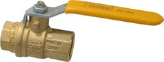 Parker - 1/2" Pipe, Brass Standard Ball Valve - 2 Piece, Inline - One Way Flow, FNPT x FNPT Ends, Lever Handle, 600 WOG, 150 WSP - Benchmark Tooling