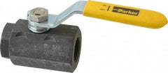 Parker - 3/4" Pipe, Carbon Steel Standard Ball Valve - 2 Piece, Inline - One Way Flow, FNPT x FNPT Ends, Lever Handle, 2,000 WOG, 150 WSP - Benchmark Tooling
