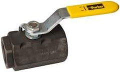 Parker - 1" Pipe, Carbon Steel Standard Ball Valve - 2 Piece, Inline - One Way Flow, FNPT x FNPT Ends, Lever Handle, 2,000 WOG, 150 WSP - Benchmark Tooling