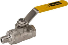 Parker - 1/4" Pipe, Full Port, Stainless Steel Standard Ball Valve - 2 Piece, Inline - One Way Flow, MNPT x FNPT Ends, Lever Handle, 2,000 WOG, 150 WSP - Benchmark Tooling