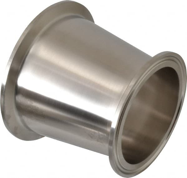VNE - 3 x 2-1/2", Clamp Style, Sanitary Stainless Steel Pipe Concentric Reducer - Tube OD Connection, Grade 304 - Benchmark Tooling