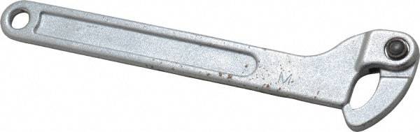 Facom - 19/32" to 1-3/8" Capacity, Satin Chrome Finish, Adjustable Hook Spanner Wrench - 6-39/64" OAL, 1/8" Hook Pin Height - Benchmark Tooling