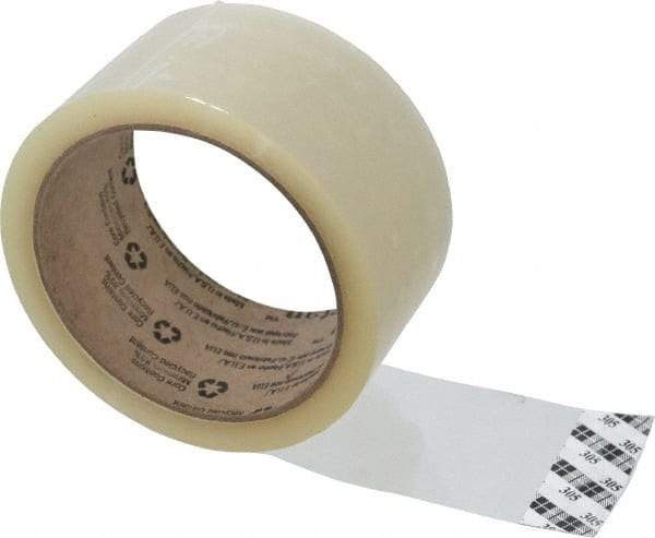 3M - 2" x 55 Yd Clear Acrylic Adhesive Sealing Tape - Polypropylene Film Backing, 1.8 mil Thick, 19 Lb Tensile Strength, Series 305 - Benchmark Tooling