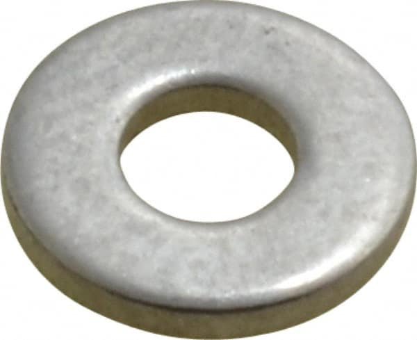 Value Collection - #6 Screw, Grade 2 Steel SAE Flat Washer - 5/32" ID x 3/8" OD, 0.065" Thick, Plain Finish - Benchmark Tooling
