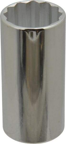Proto - 1/2" Drive, Deep Hand Socket - 12 Points, 3-1/4" OAL, Chrome Vanadium, Chrome Finish - Benchmark Tooling