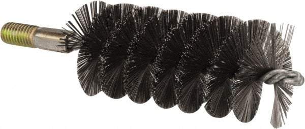 Value Collection - 2" Diam Helical Steel Tube Brush - 0.012" Filament Diam, 4-1/4" Brush Length, 7-1/2" OAL, 1/2-12 Male Shank - Benchmark Tooling