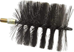 Value Collection - 5" Diam Helical Steel Tube Brush - 0.016" Filament Diam, 4-1/4" Brush Length, 7-1/2" OAL, 1/2-12 Male Shank - Benchmark Tooling