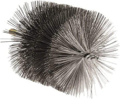 Value Collection - 5-1/2" Diam Helical Steel Tube Brush - 0.02" Filament Diam, 4-1/4" Brush Length, 7-1/2" OAL, 1/2-12 Male Shank - Benchmark Tooling