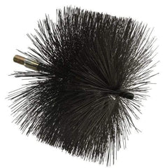 Value Collection - 8" Diam Helical Steel Tube Brush - 0.02" Filament Diam, 4-1/4" Brush Length, 7-1/2" OAL, 1/2-12 Male Shank - Benchmark Tooling