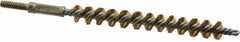 Value Collection - 3/8" Diam Helical Brass Tube Brush - 0.005" Filament Diam, 3-1/8" Brush Length, 5-1/8" OAL, 3/16-24 Male Shank - Benchmark Tooling