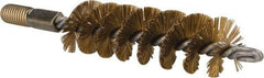 Value Collection - 1-1/4" Diam Helical Brass Tube Brush - 0.012" Filament Diam, 4-1/4" Brush Length, 7-1/2" OAL, 1/2-12 Male Shank - Benchmark Tooling