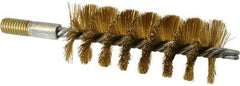 Value Collection - 1-3/4" Diam Helical Brass Tube Brush - 0.012" Filament Diam, 4-1/4" Brush Length, 7-1/2" OAL, 1/2-12 Male Shank - Benchmark Tooling