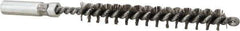 Value Collection - 5/16" Diam Helical Stainless Steel Tube Brush - 0.006" Filament Diam, 2-3/8" Brush Length, 4" OAL, 3/16-24 Female Shank - Benchmark Tooling