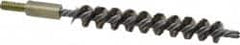 Value Collection - 1/2" Diam Helical Stainless Steel Tube Brush - 0.012" Filament Diam, 3-1/2" Brush Length, 5-1/2" OAL, 1/4-20 Male Shank - Benchmark Tooling