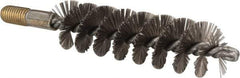 Value Collection - 1-1/4" Diam Helical Stainless Steel Tube Brush - 0.012" Filament Diam, 4-1/4" Brush Length, 7-1/2" OAL, 1/2-12 Male Shank - Benchmark Tooling