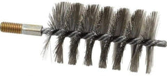 Value Collection - 2-3/4" Diam Helical Stainless Steel Tube Brush - 0.014" Filament Diam, 4-1/4" Brush Length, 7-1/2" OAL, 1/2-12 Male Shank - Benchmark Tooling