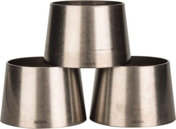 VNE - 3 x 2-1/2", Unpolished Style, Sanitary Stainless Steel Pipe Concentric Reducer - Butt Weld x Butt Weld Connection, Grade 304 - Benchmark Tooling