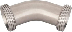 VNE - 1-1/2", Bevel Seat Style, Sanitary Stainless Steel Pipe 45° Elbow - Threaded Ends Connection, Grade 316/316L - Benchmark Tooling