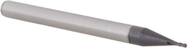 Value Collection - 0.025", 0.075" LOC, 1/8" Shank Diam, 1-1/2" OAL, 4 Flute, Solid Carbide Square End Mill - Single End, AlTiN Finish, Spiral Flute, Centercutting, Right Hand Cut, Right Hand Flute - Benchmark Tooling