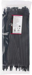 Made in USA - 15.093" Long Black Nylon Standard Cable Tie - 120 Lb Tensile Strength, 1.93mm Thick, 103.19mm Max Bundle Diam - Benchmark Tooling