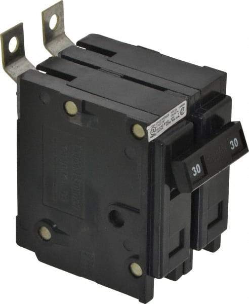 Eaton Cutler-Hammer - 30 Amp, 120/240 VAC, 2 Pole, Bolt On Miniature Circuit Breaker - Thermal Magnetic Trip, 14-4 AWG, 2-3/8 Inch Deep x 2-15/16 Inch High x 2 Inch Wide - Benchmark Tooling