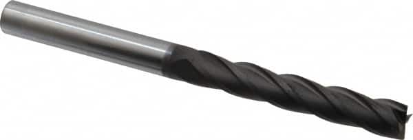 Niagara Cutter - 1/2", 3" LOC, 1/2" Shank Diam, 6" OAL, 4 Flute, Solid Carbide Square End Mill - Single End, Diamond Finish, Spiral Flute, 30° Helix, Right Hand Cut, Right Hand Flute, Series DIAL430 - Benchmark Tooling