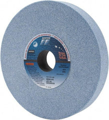 Norton - 7" Diam x 1-1/4" Hole x 1" Thick, J Hardness, 60 Grit Surface Grinding Wheel - Ceramic, Type 1, Medium Grade, 3,600 Max RPM, Vitrified Bond, No Recess - Benchmark Tooling
